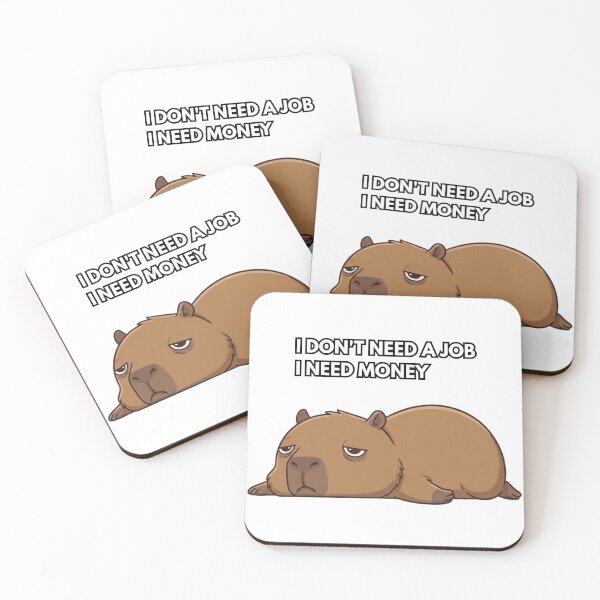Item preview, I Don’t Need a Job I Need Money Funny Capybara Shirt Lazy Mood Meme Design designed and sold by The-Mood-Lab.