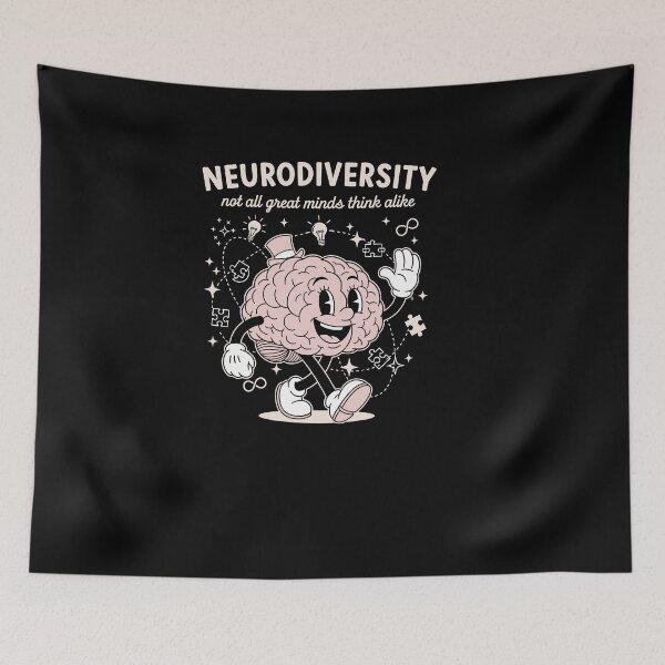 Item preview, Retro Funny Neurodiversity Not All Great Mind Think Alike designed and sold by Dressed For  Duty.