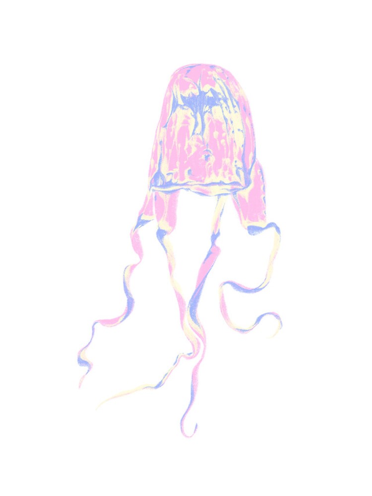Thumbnail 5 of 5, iPhone Case, Jellyfish Pastel Risograph Print_01 designed and sold by RisoSpecimen.