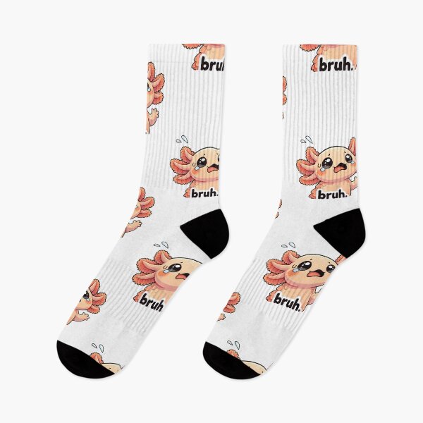 Item preview, Funny Cute Axolotl Meme Sticker Kawaii Viral Cartoon Axolotl "Bruh" designed and sold by RAgustinusM17.