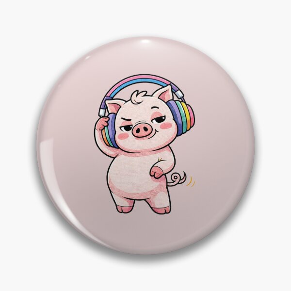 Item preview, Savage Mood Pig – Cute Attitude Aesthetic, Don’t Mess With Me Vibes, Headphone Boss Cartoon Design designed and sold by ColorSplash123.