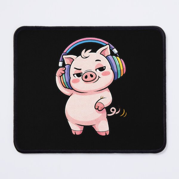 Item preview, Savage Mood Pig – Cute Attitude Aesthetic, Don’t Mess With Me Vibes, Headphone Boss Cartoon Design designed and sold by ColorSplash123.