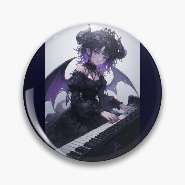 Item preview, Gothic demon girl playing piano designed and sold by ArtsJulian.