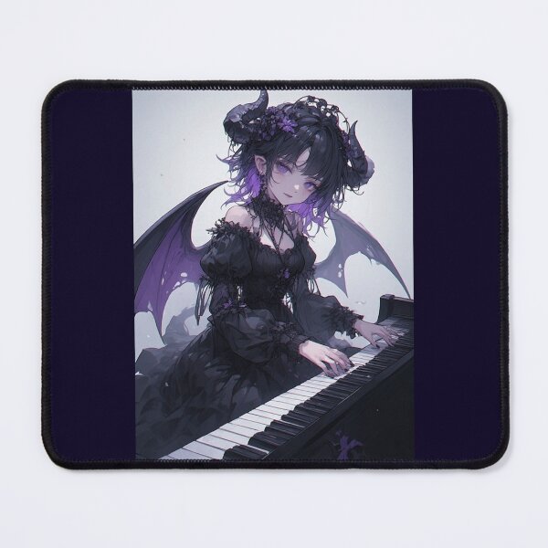 Item preview, Gothic demon girl playing piano designed and sold by ArtsJulian.