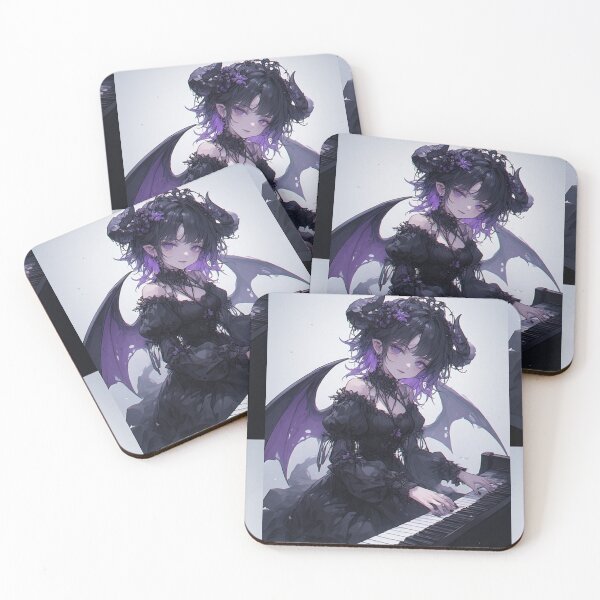 Item preview, Gothic demon girl playing piano designed and sold by ArtsJulian.