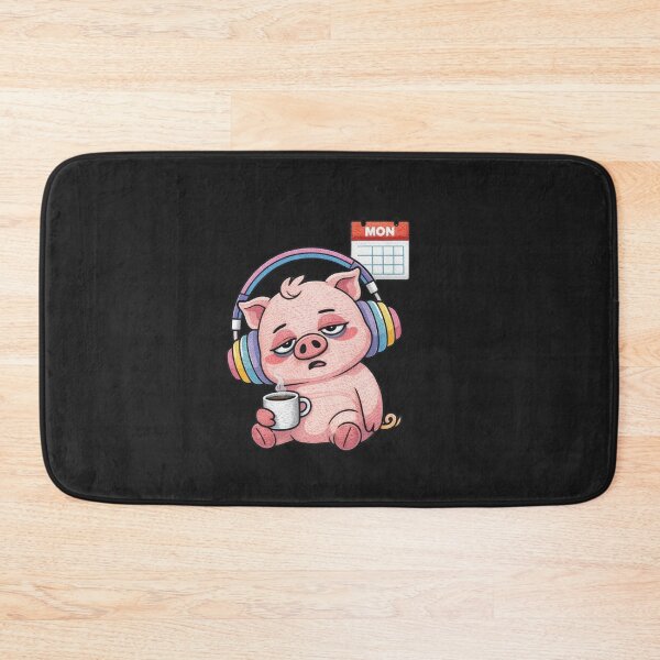 Item preview, Monday Burnout Pig – Cute Tired Coffee Aesthetic, Back to Reality Mood, Lazy Work Vibes Cartoon Design designed and sold by ColorSplash123.