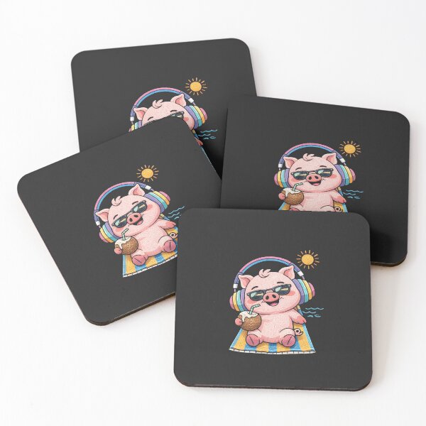 Item preview, Summer Chill Pig – Cute Beach Vacation Aesthetic, Coconut Drink & Sunglasses, Relaxed No Stress Vibes Design designed and sold by ColorSplash123.