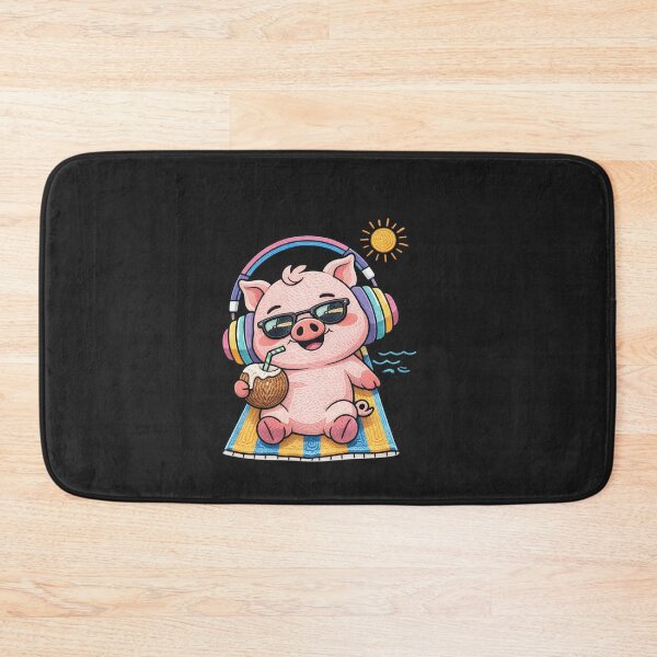 Item preview, Summer Chill Pig – Cute Beach Vacation Aesthetic, Coconut Drink & Sunglasses, Relaxed No Stress Vibes Design designed and sold by ColorSplash123.