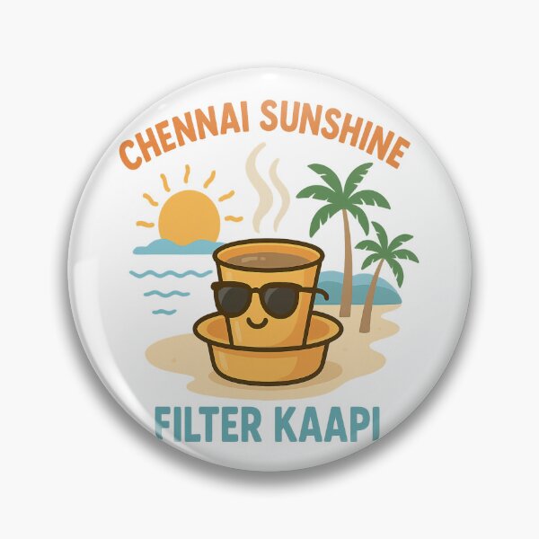 Item preview, Chennai Sunshine Filter Kaapi T-Shirt – Cute Tamil Coffee Beach Retro Summer Design designed and sold by Globalcitytees.