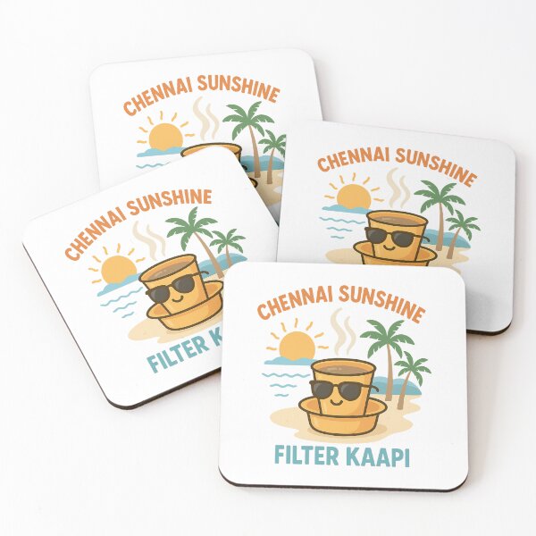 Item preview, Chennai Sunshine Filter Kaapi T-Shirt – Cute Tamil Coffee Beach Retro Summer Design designed and sold by Globalcitytees.