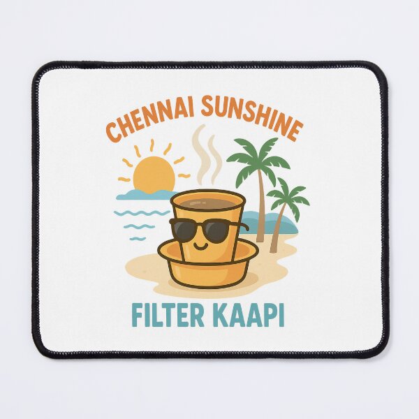Item preview, Chennai Sunshine Filter Kaapi T-Shirt – Cute Tamil Coffee Beach Retro Summer Design designed and sold by Globalcitytees.