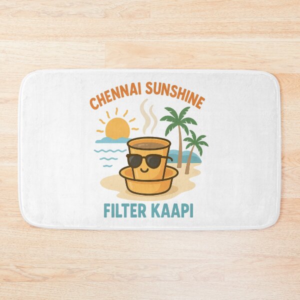 Item preview, Chennai Sunshine Filter Kaapi T-Shirt – Cute Tamil Coffee Beach Retro Summer Design designed and sold by Globalcitytees.