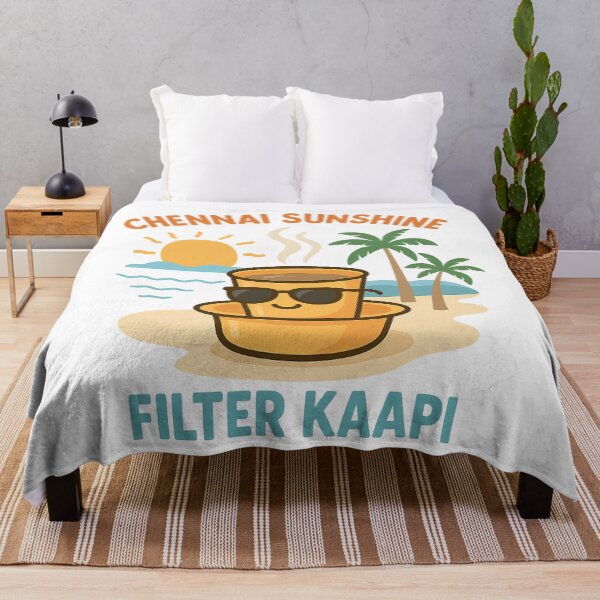 Item preview, Chennai Sunshine Filter Kaapi T-Shirt – Cute Tamil Coffee Beach Retro Summer Design designed and sold by Globalcitytees.