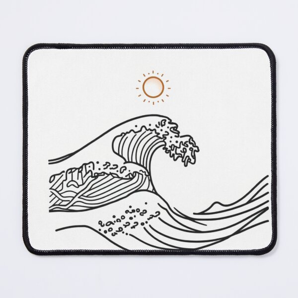 Item preview, Minimal Ocean Wave Line Art with Sun – Clean Aesthetic Design designed and sold by PunchlinePress.