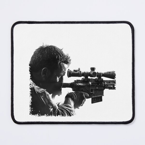 Item preview, Tactical Sniper Portrait | Monochrome Military Marksman Art designed and sold by inkoutninja.