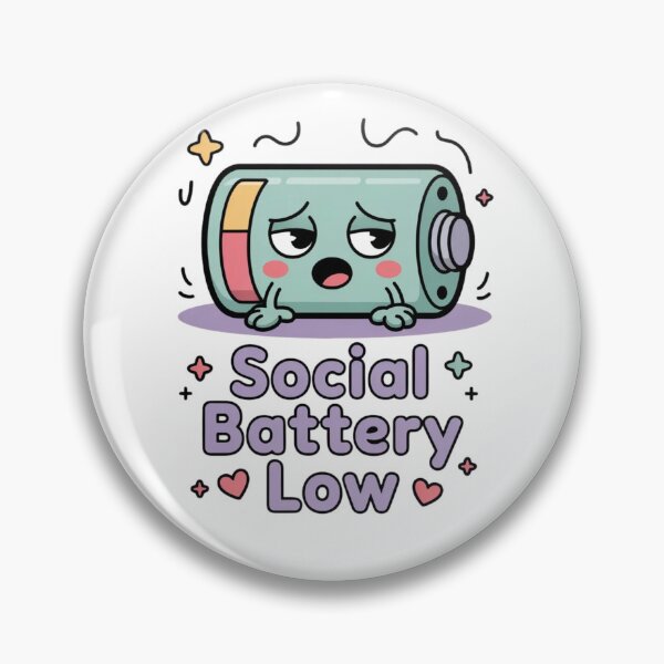 Item preview, Social Battery Low Cute Sticker Introvert Life, brafdesign designed and sold by Brafdesign.