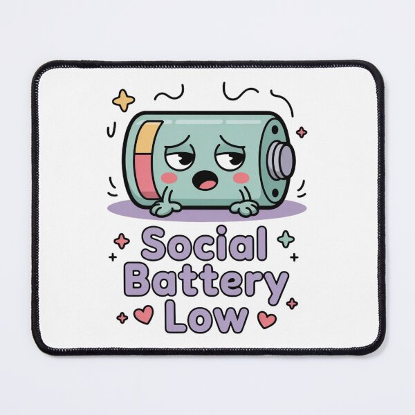 Item preview, Social Battery Low Cute Sticker Introvert Life, brafdesign designed and sold by Brafdesign.