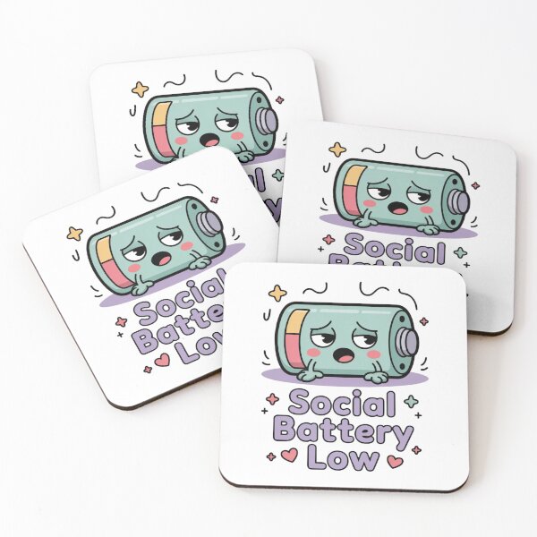 Item preview, Social Battery Low Cute Sticker Introvert Life, brafdesign designed and sold by Brafdesign.