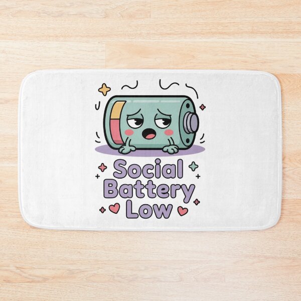 Item preview, Social Battery Low Cute Sticker Introvert Life, brafdesign designed and sold by Brafdesign.