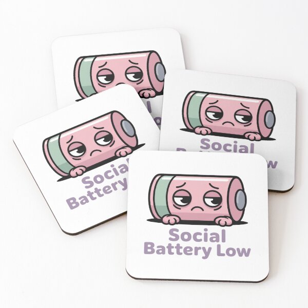 Item preview,  Social Battery Low Cute Sticker Introvert Life, brafdesign designed and sold by Brafdesign.