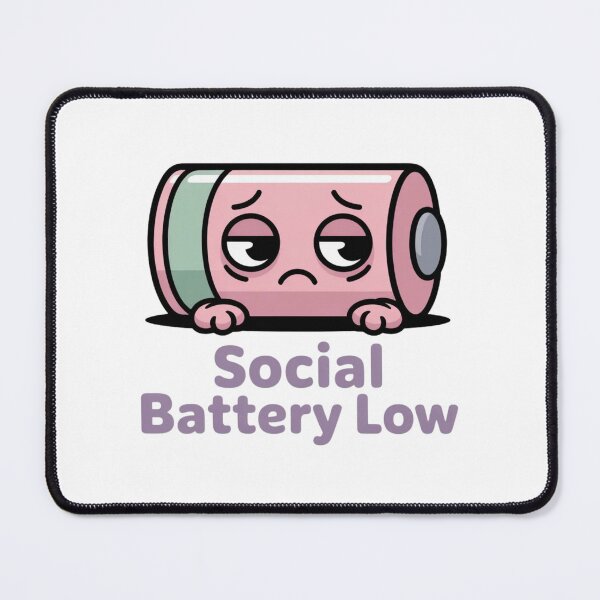 Item preview,  Social Battery Low Cute Sticker Introvert Life, brafdesign designed and sold by Brafdesign.