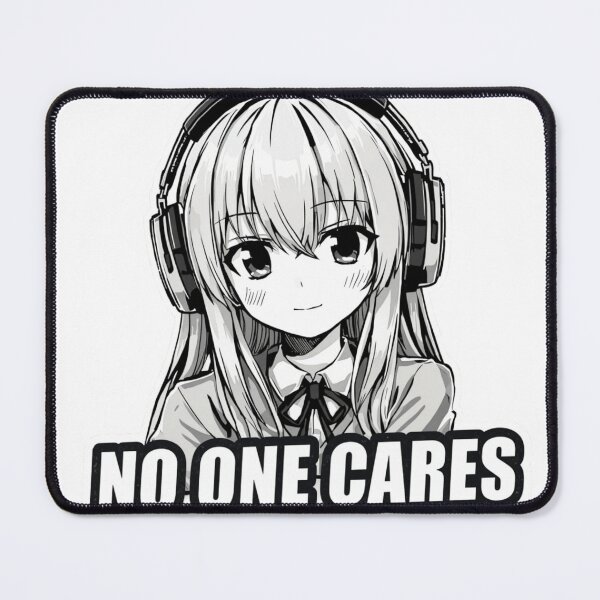 Item preview, No One Cares Anime Girl Sticker – Sad Aesthetic Manga Design designed and sold by InkPatchify.