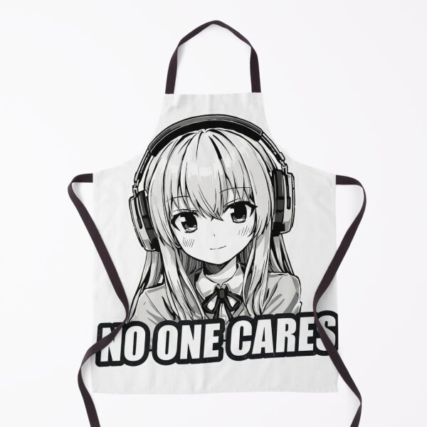 Item preview, No One Cares Anime Girl Sticker – Sad Aesthetic Manga Design designed and sold by InkPatchify.