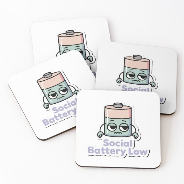 Item preview, Social Battery Low Cute Sticker Introvert Life, brafdesign designed and sold by Brafdesign.