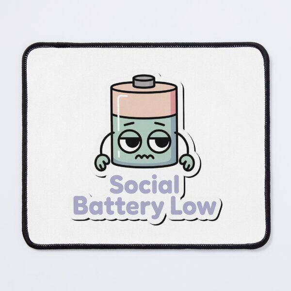 Item preview, Social Battery Low Cute Sticker Introvert Life, brafdesign designed and sold by Brafdesign.