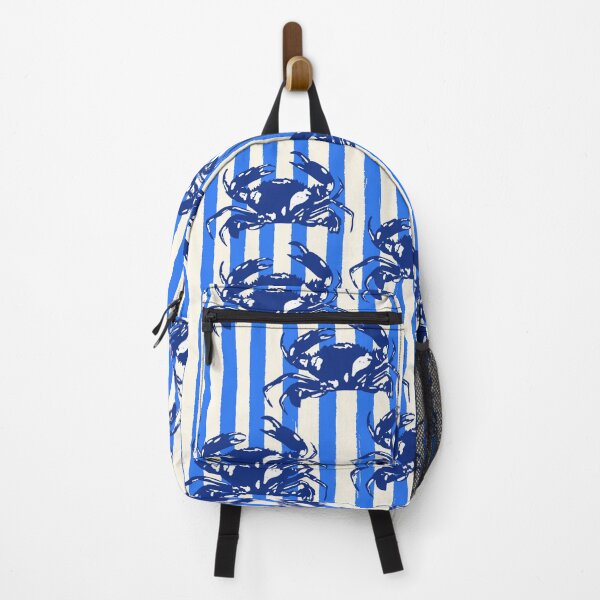 Item preview, Blue Coastal Crab Aesthetic Retro Stripe designed and sold by MaiZephyr.