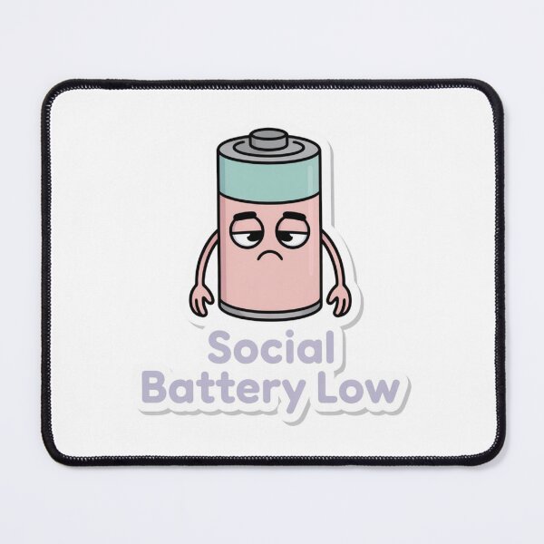 Item preview, Social Battery Low Cute Sticker Introvert Life, brafdesign designed and sold by Brafdesign.