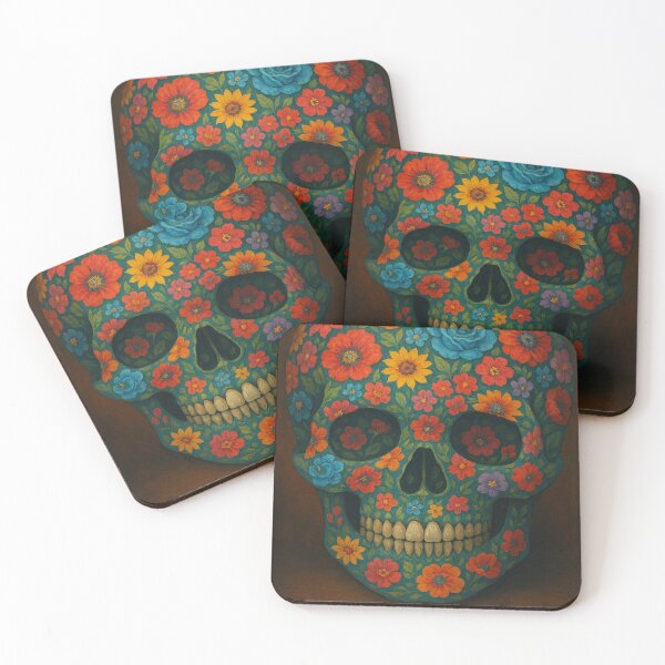 Item preview, Floral Sugar Skull Colorful Day of the Dead Art designed and sold by myforestfog.