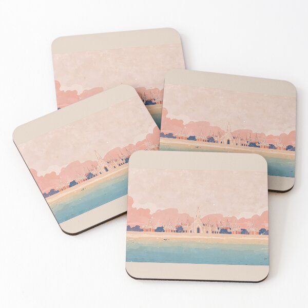 Item preview, Pastel Temple Landscape by the Calm Sea designed and sold by KiraChie.