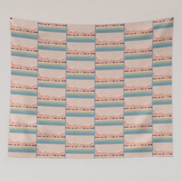 Item preview, Pastel Temple Landscape by the Calm Sea designed and sold by KiraChie.