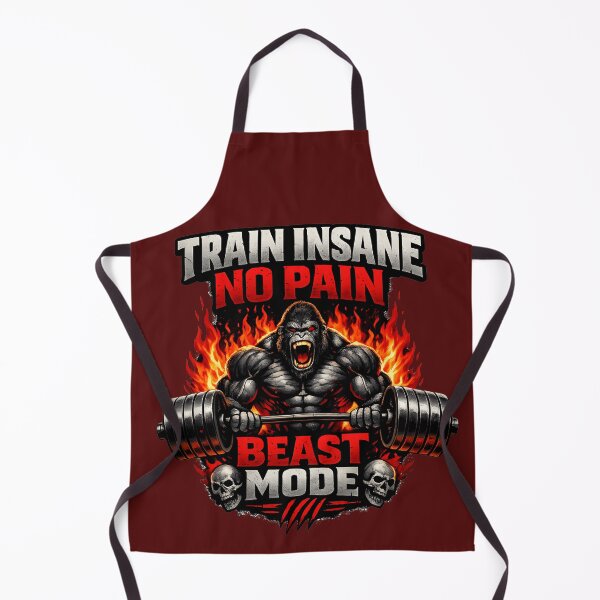 Item preview, Train Insane Beast Mode Gorilla Gym Workout No Pain No Gain Fitness T-Shirt Design designed and sold by Nixora.
