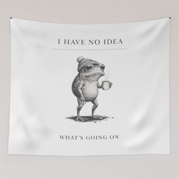 Item preview, Funny Frog Meme I Have No Idea What’s Going On Vintage Confused Frog Coffee Aesthetic Graphic designed and sold by JerdbordinShop.