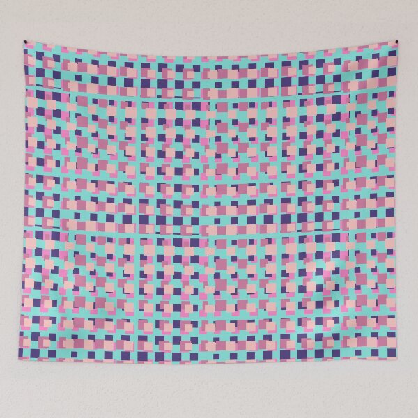 Aperçu de l'œuvre Carrés géométriques abstraits doux – Motif abstrait contemporain pastel – Rose pastel, lavande, lilas, violet créée et vendue par CreativeCanvas8.