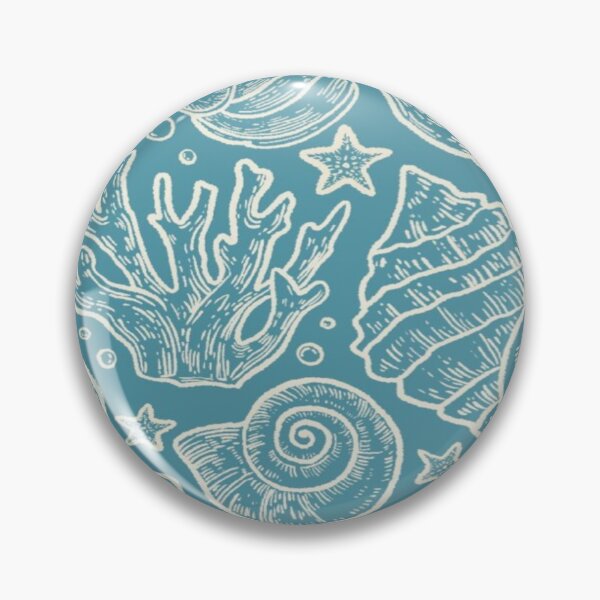 Item preview, Blue etched nautical seashell pattern designed and sold by NivyasArtistry.