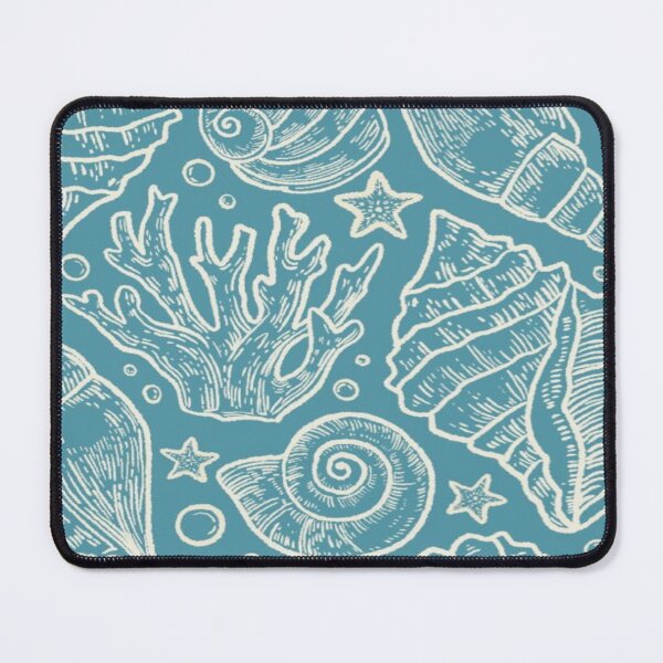 Item preview, Blue etched nautical seashell pattern designed and sold by NivyasArtistry.
