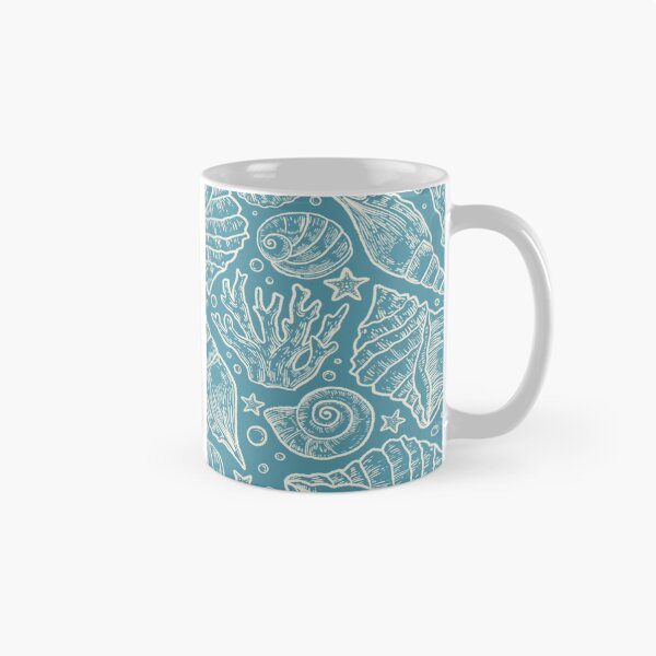 Item preview, Blue etched nautical seashell pattern designed and sold by NivyasArtistry.