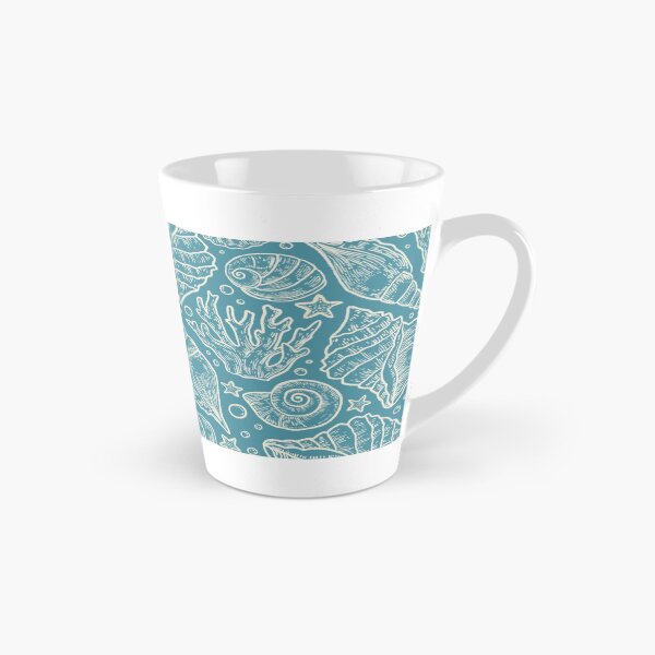 Item preview, Blue etched nautical seashell pattern designed and sold by NivyasArtistry.