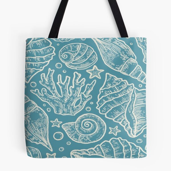 Item preview, Blue etched nautical seashell pattern designed and sold by NivyasArtistry.