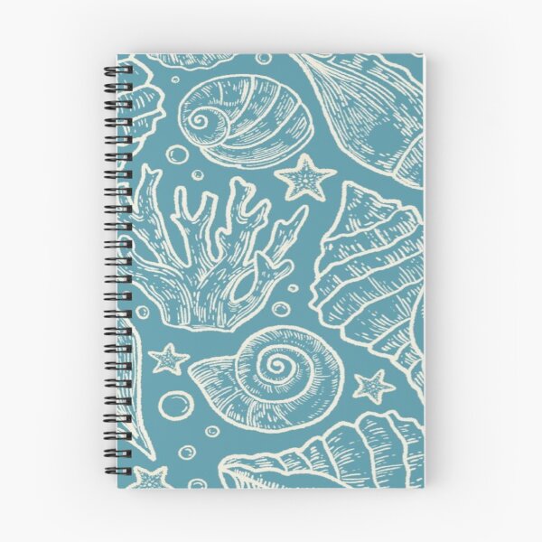 Item preview, Blue etched nautical seashell pattern designed and sold by NivyasArtistry.