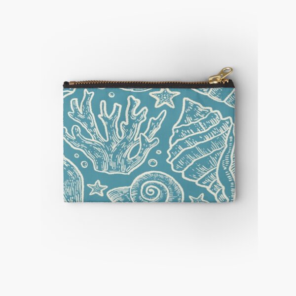 Item preview, Blue etched nautical seashell pattern designed and sold by NivyasArtistry.