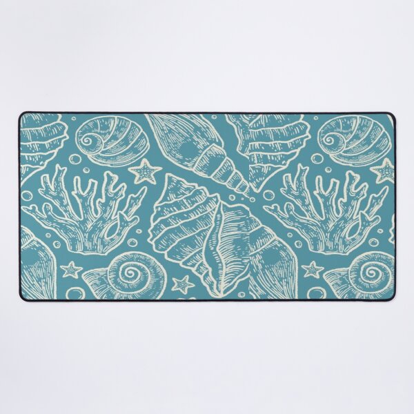 Item preview, Blue etched nautical seashell pattern designed and sold by NivyasArtistry.