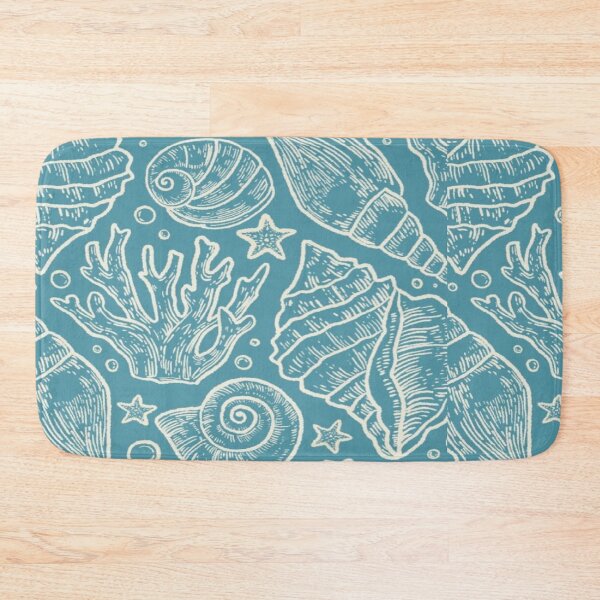 Item preview, Blue etched nautical seashell pattern designed and sold by NivyasArtistry.