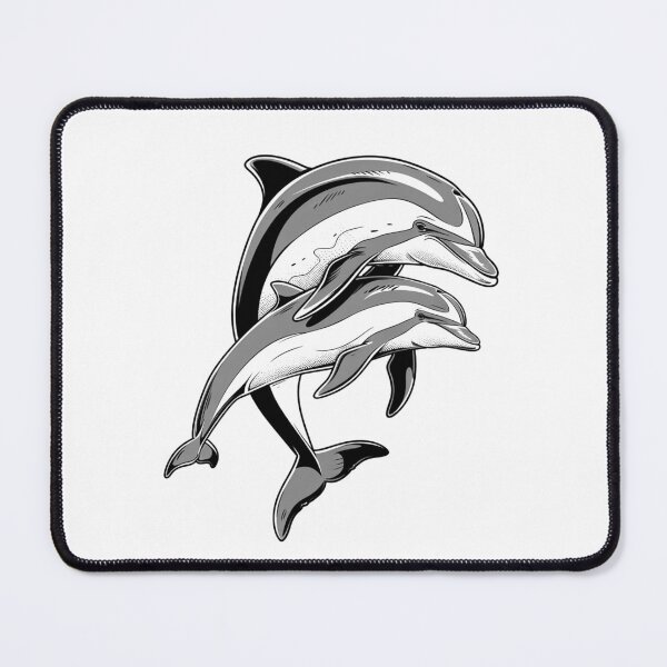 Item preview, Dolphin Duo Ocean Dance | Playful Marine Life Art designed and sold by inkoutninja.