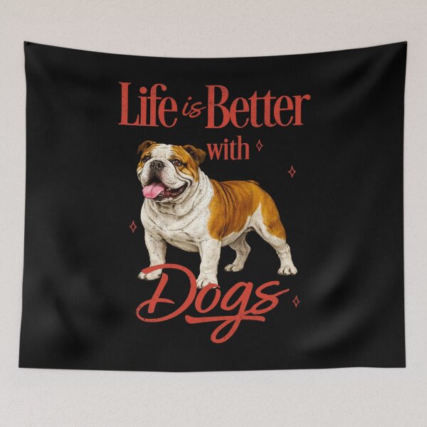Item preview, LA VIDA ES MEJOR - BULLDOG | Camiseta para amantes de las mascotas y los perros, para hombres y mujeres designed and sold by panchiTWO.