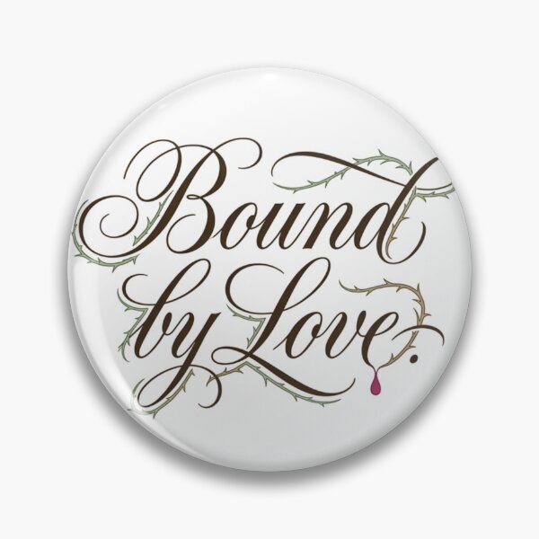 Item preview, Elegant "Bound by Love" Calligraphy with Stylized Thorns and Magenta Drop designed and sold by Stickivo.