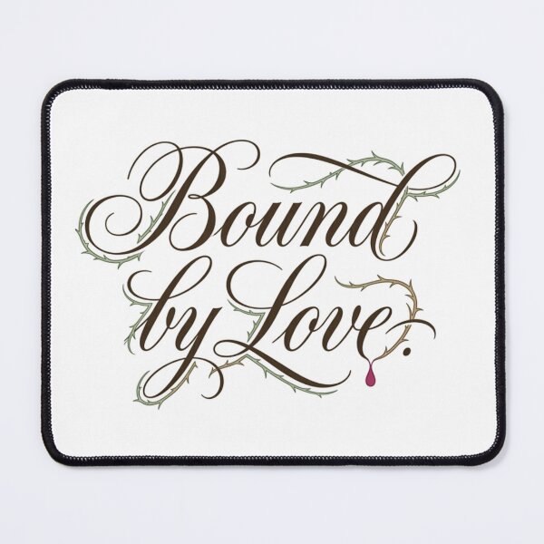 Item preview, Elegant "Bound by Love" Calligraphy with Stylized Thorns and Magenta Drop designed and sold by Stickivo.